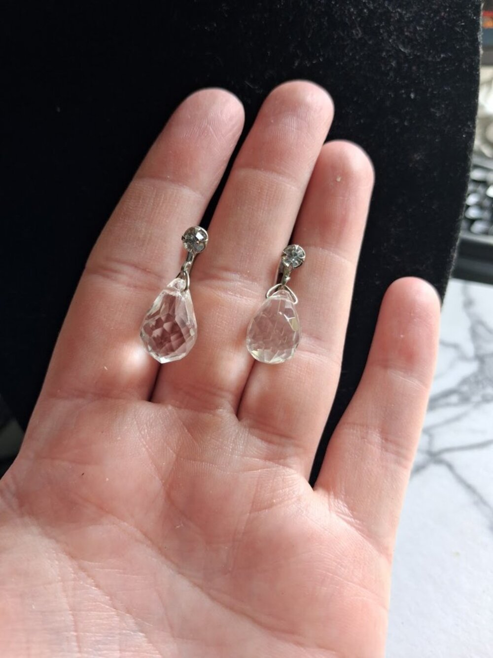 Sparkly dangle Screwback earrings